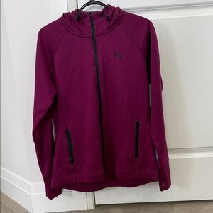 Puma Maroon Full-Zip Jacket with Black Details
